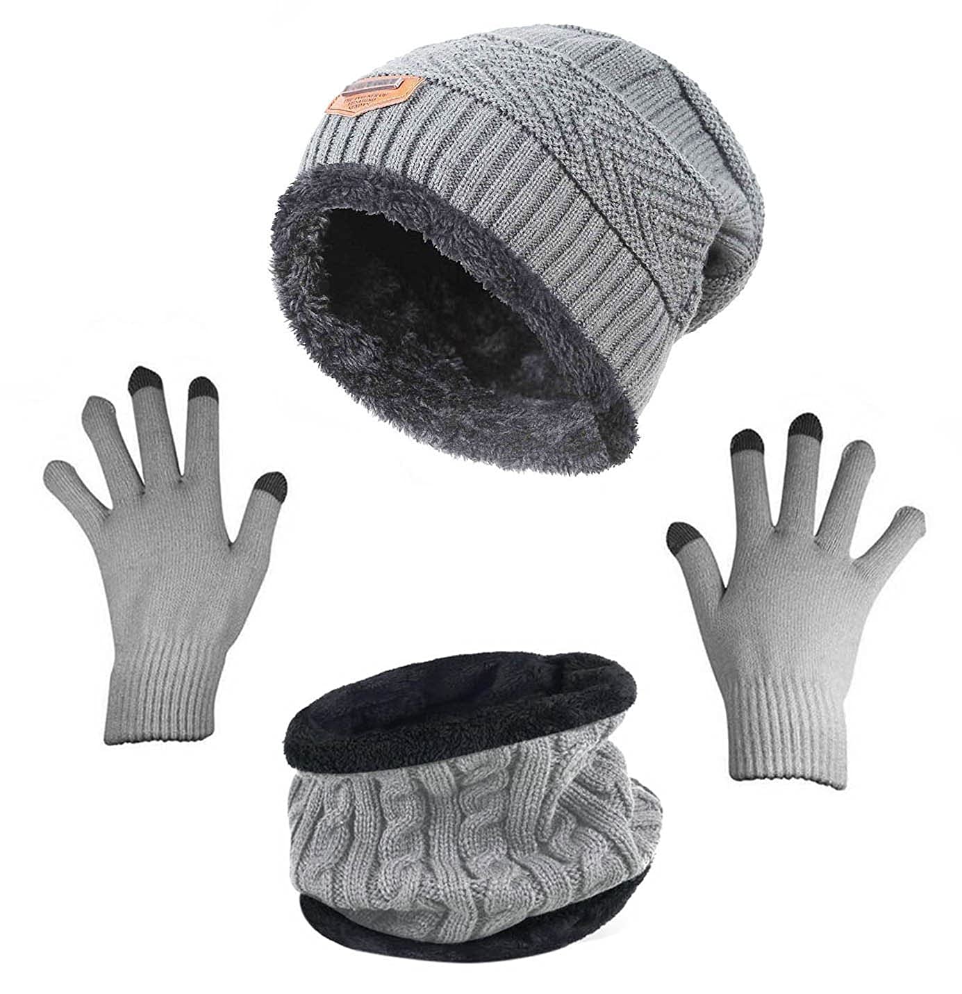 winter beanie hat scarf gloves set for women